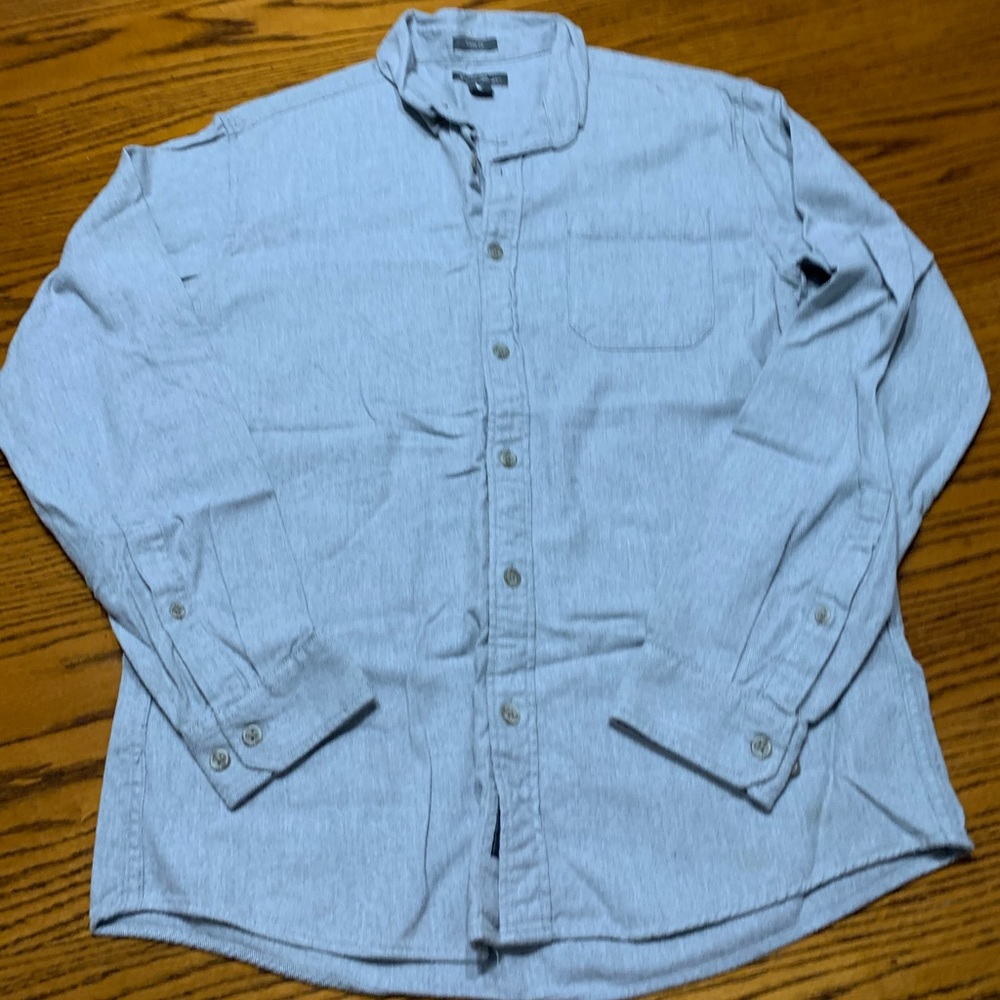 Grey Eddie bauer men’s medium button up shirt